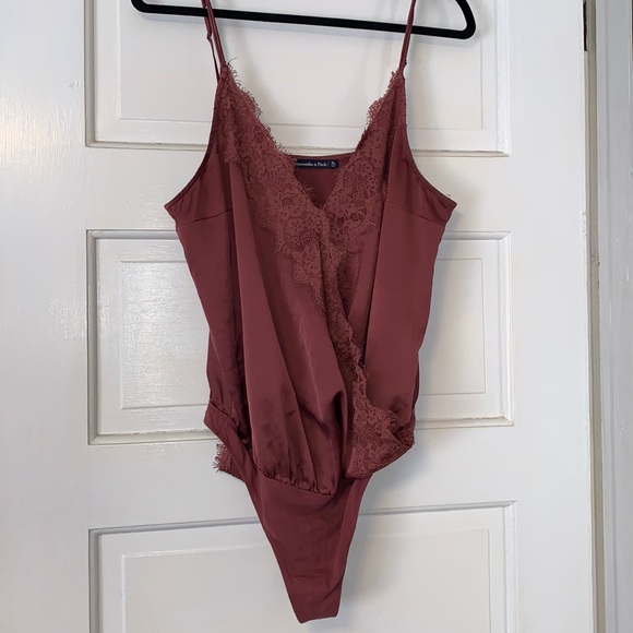 Abercrombie & Fitch Tops - XL Abercrombie lace satin cami bodysuit